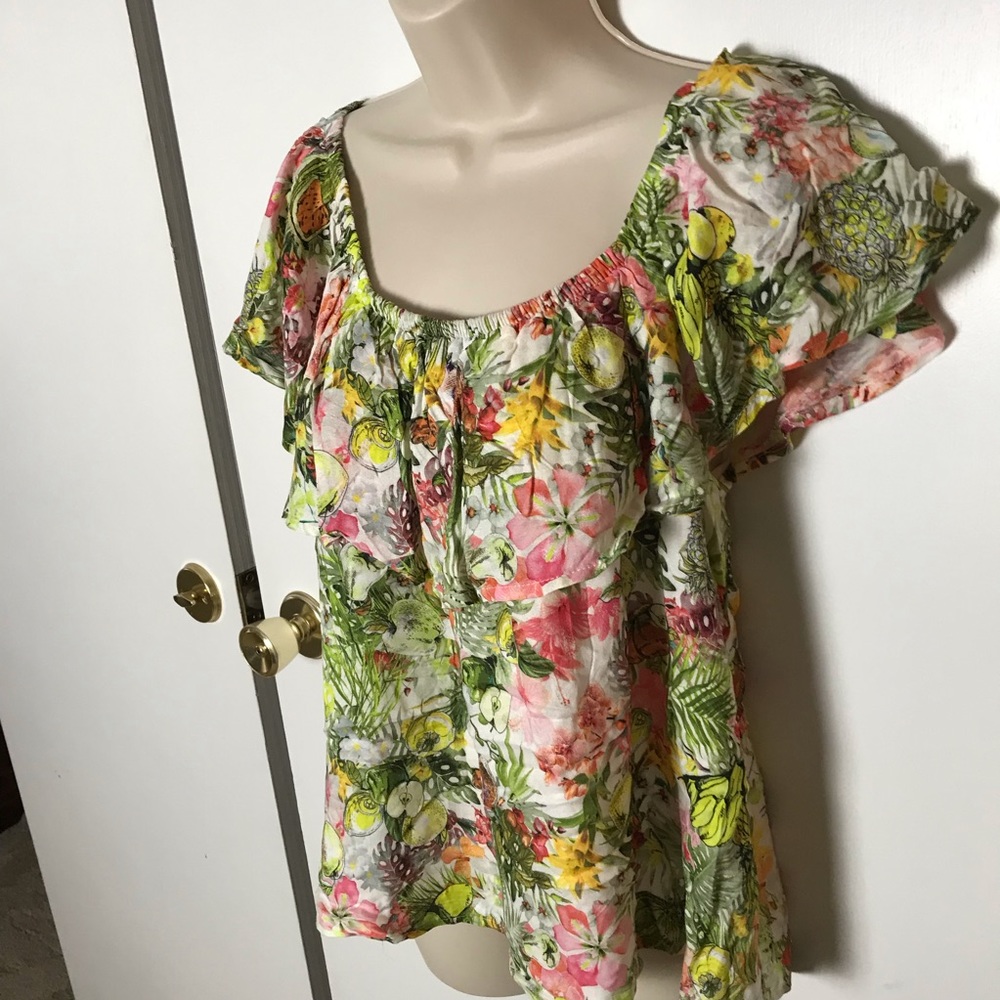 Anthropologie LAUREN K colorful blouse- size M